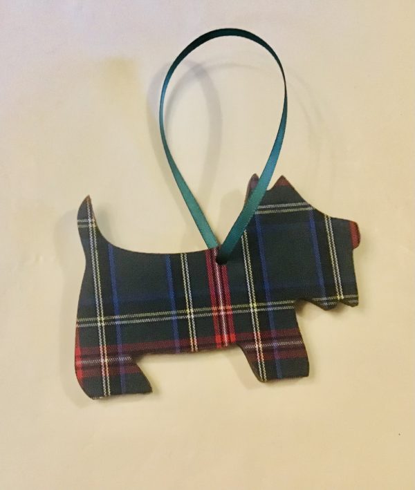Tartan Scottie Dog Hanging Christmas Decoration Souvenir