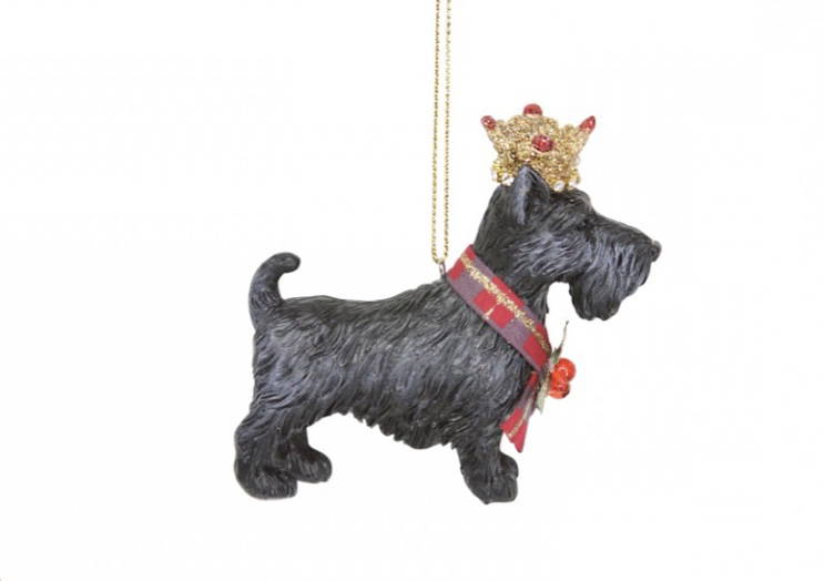 Dog Black Scottie with crown 🛍🚚