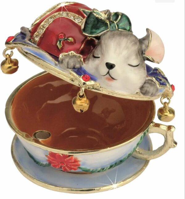 Trinket Box Mouse in Teacup