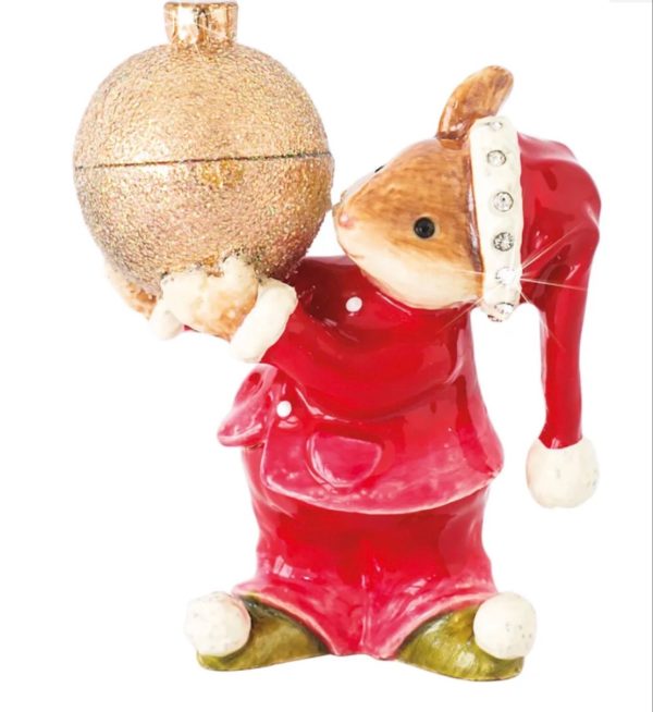 Trinket Box Mouse with Bauble
