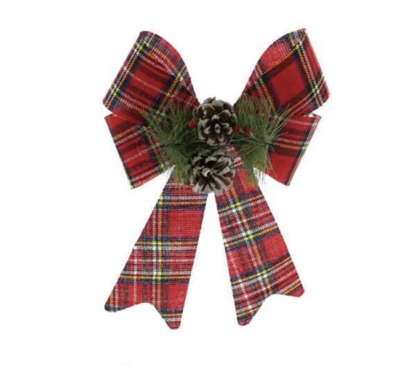 Tartan Bow with Pine