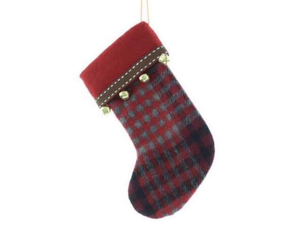 Mini Tartan Stocking with Bells