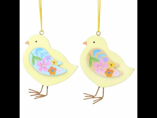 Wooden Chick with Pastel Wings 2 assorted