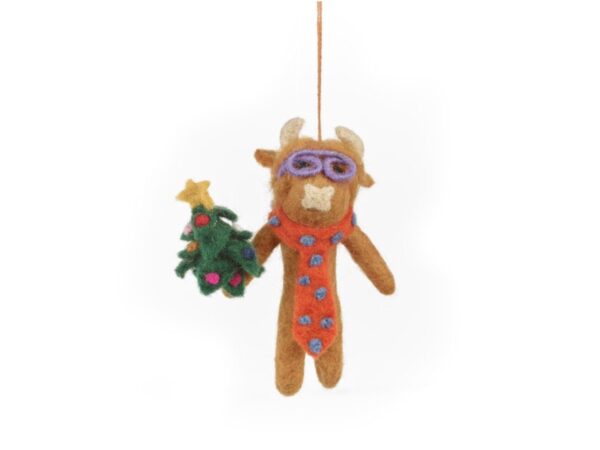 Felt Highland Cow Hanging Decoration Scottish “Austin”
