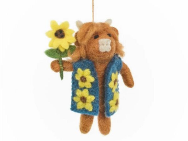 Felt Highland Cow Hanging Decoration