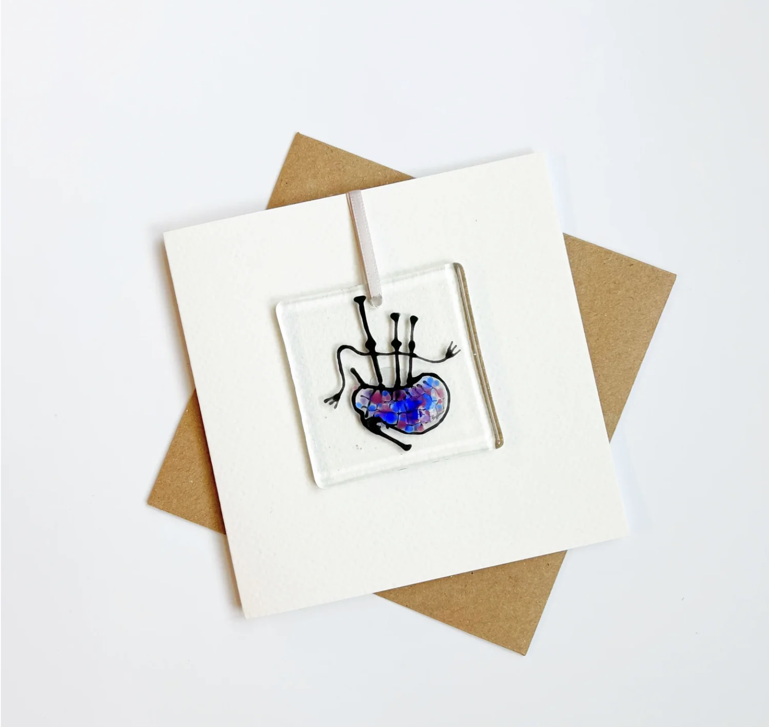 Fused Glass Bagpipe Card